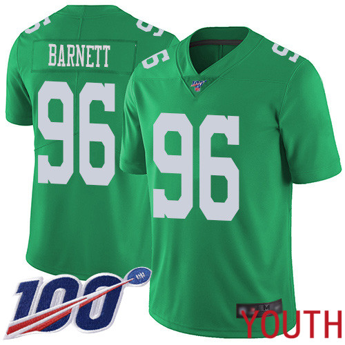 Youth Philadelphia Eagles #96 Derek Barnett Limited Green Rush Vapor Untouchable NFL Jersey 100th Season->youth nfl jersey->Youth Jersey
